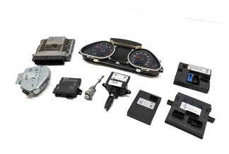 2011 AUDI Q7 (4L) 3.0L CJWB SUPER ENGINE ECM BCM IMMOBILIZER MODULE KEY SET — exact item pictured